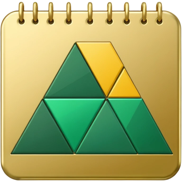 calendar check with golden and green colours emoji