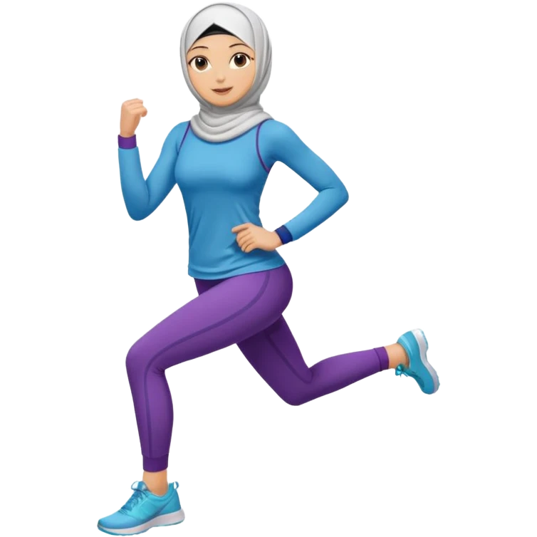 High resolution full body of a girl wearing a hijab and is a fitness trainer emoji