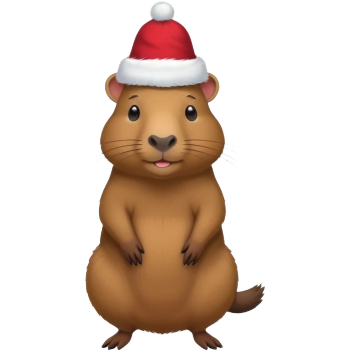 A full-length capybara wearing a New Year's hat emoji
