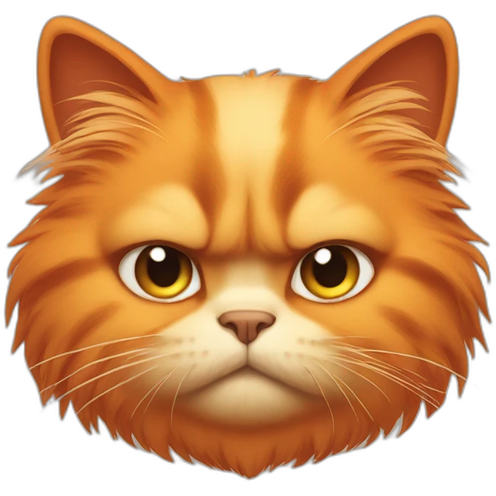 grumpy fluffy orange cat emoji