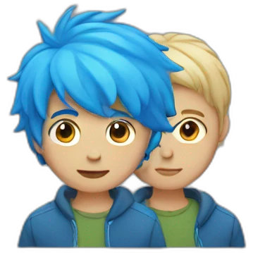 Boy with a blue hair emoji