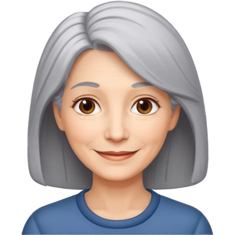 Femme 53 ans cheveux gris emoji