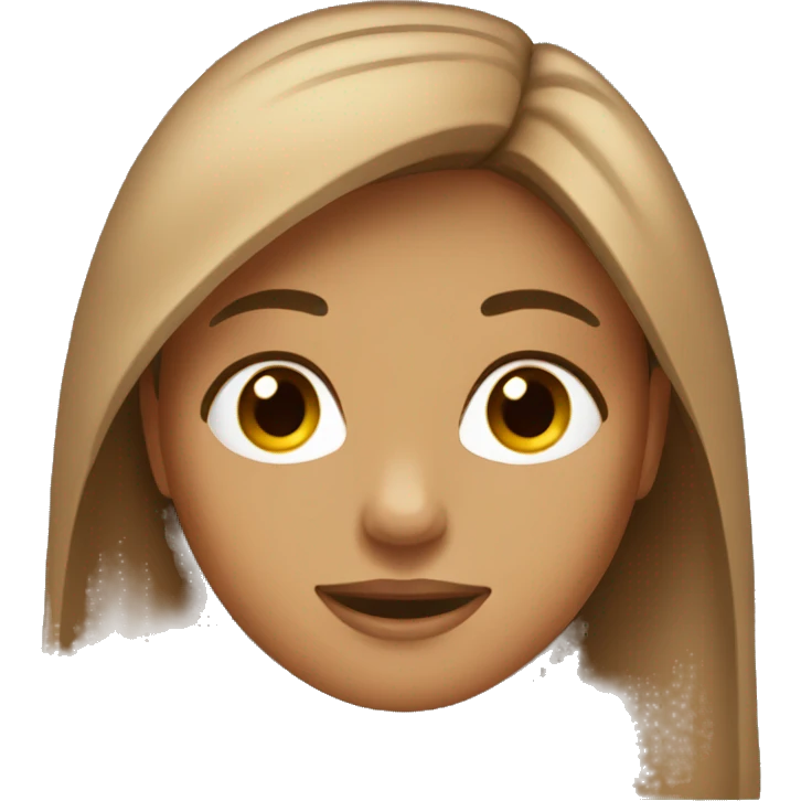 tan girl with long brown ha emoji