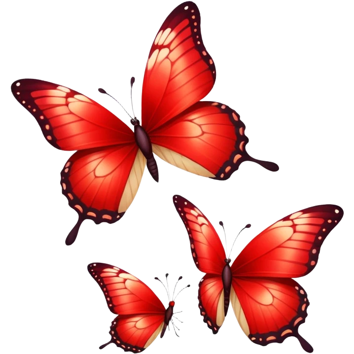 3 red butterflies emoji