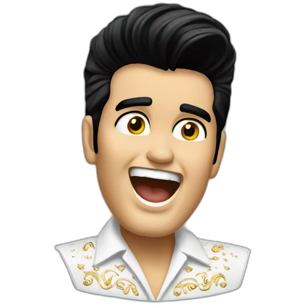 Elvis Presley head and shoulders singing emoji