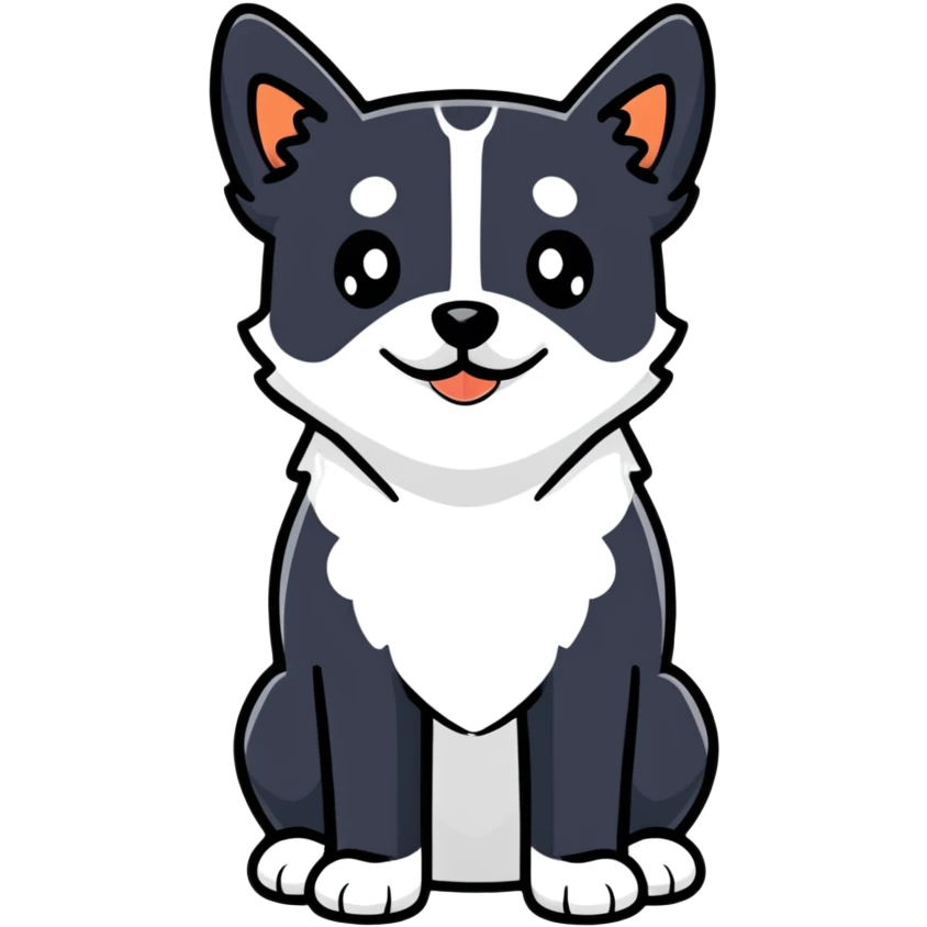 Perro negro con blanco pequeño emoji