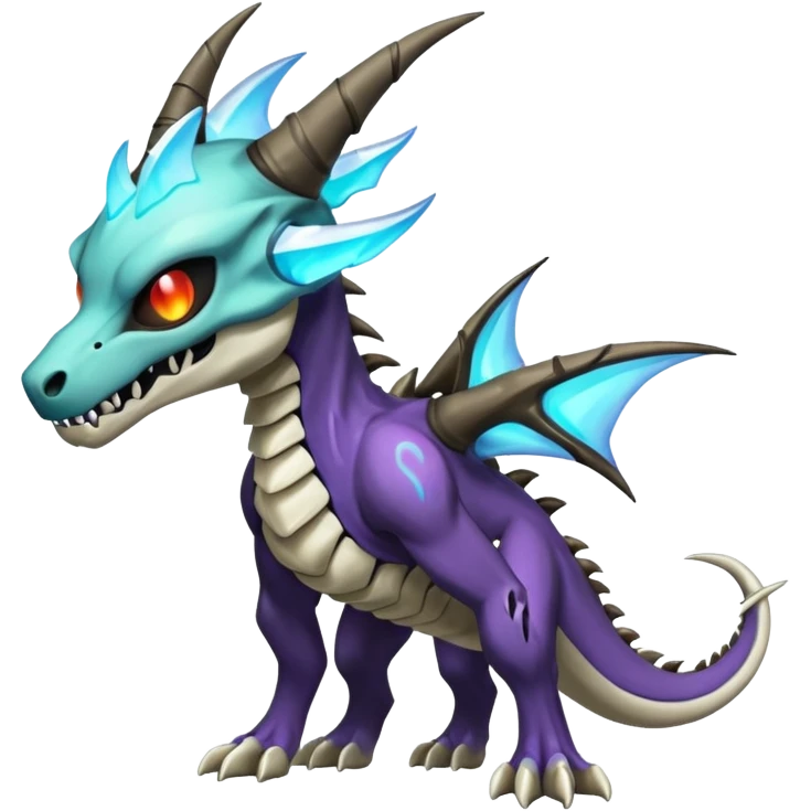 Shiny Bioluminescent Evil Glowing Ethereal Eldritch Marowak-Duskull-Darkdramon-fusion emoji