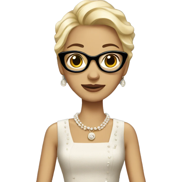 lady wearing Chanel dress emoji