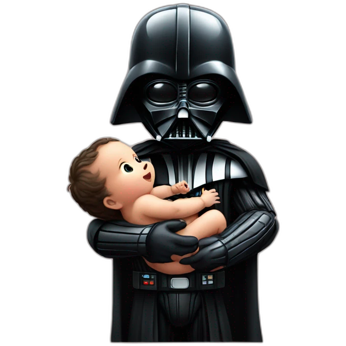 Darth Vader with a baby in his hands emoji