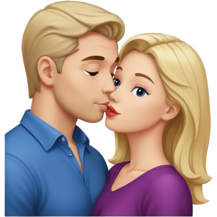 a good looking man and good looking woman are Kissing, indoor emoji