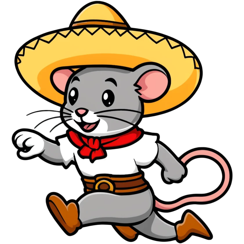 Speedy Gonzales cartoon mouse with sombrero running emoji