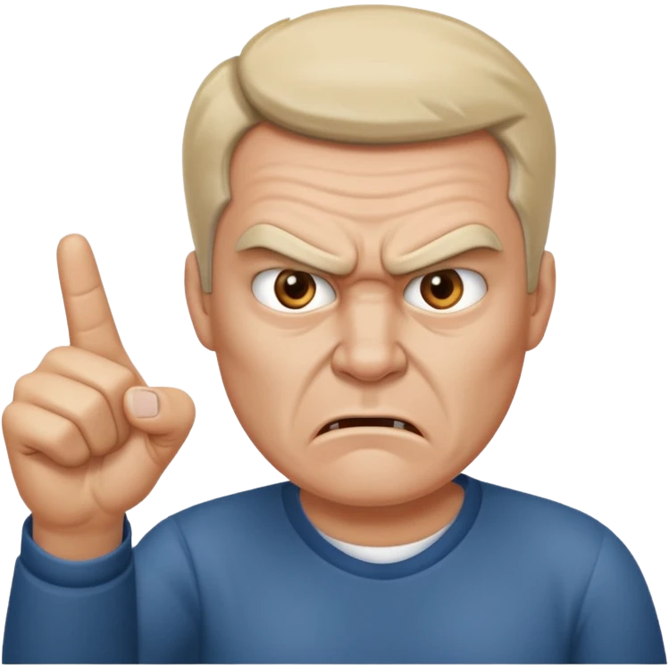 angry man pointing fingure at his own face emoji