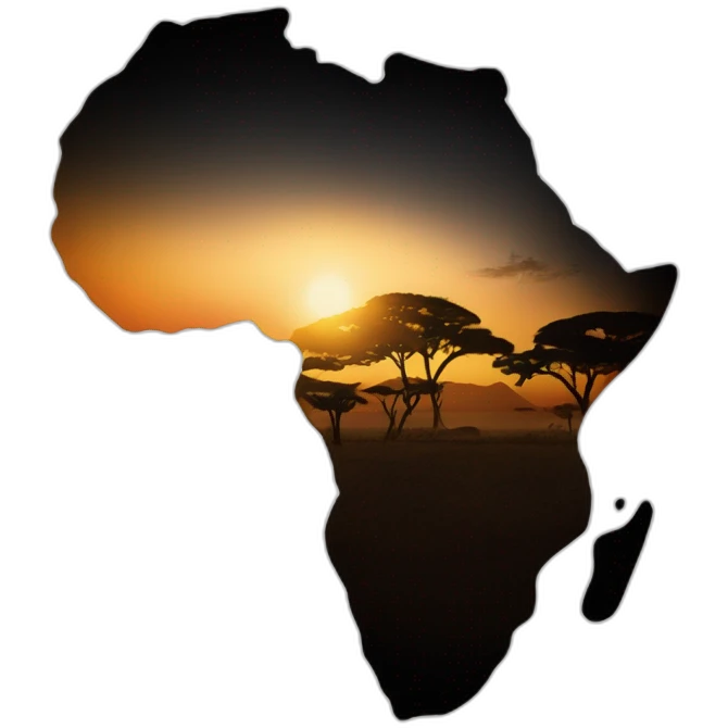 Le continent Africain simplement de couleur noire sans que choses sur la carte emoji