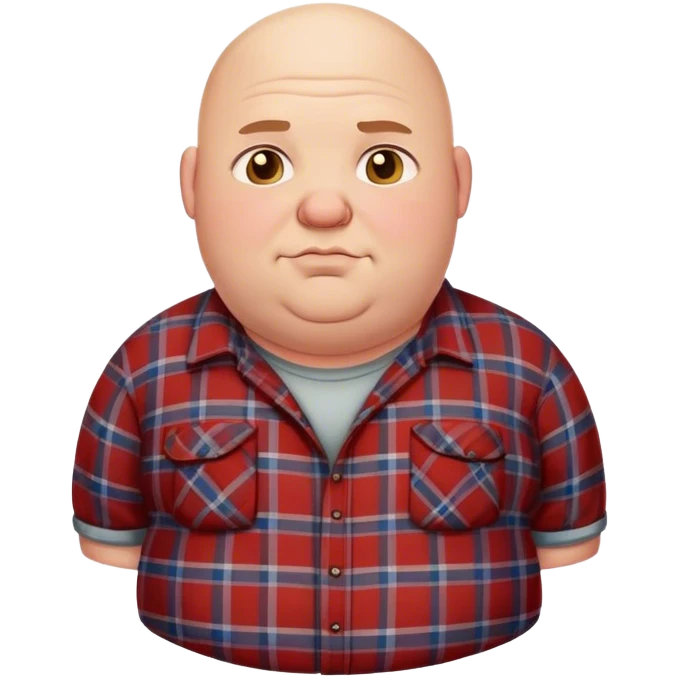 Fat bald man wearing a flannel emoji