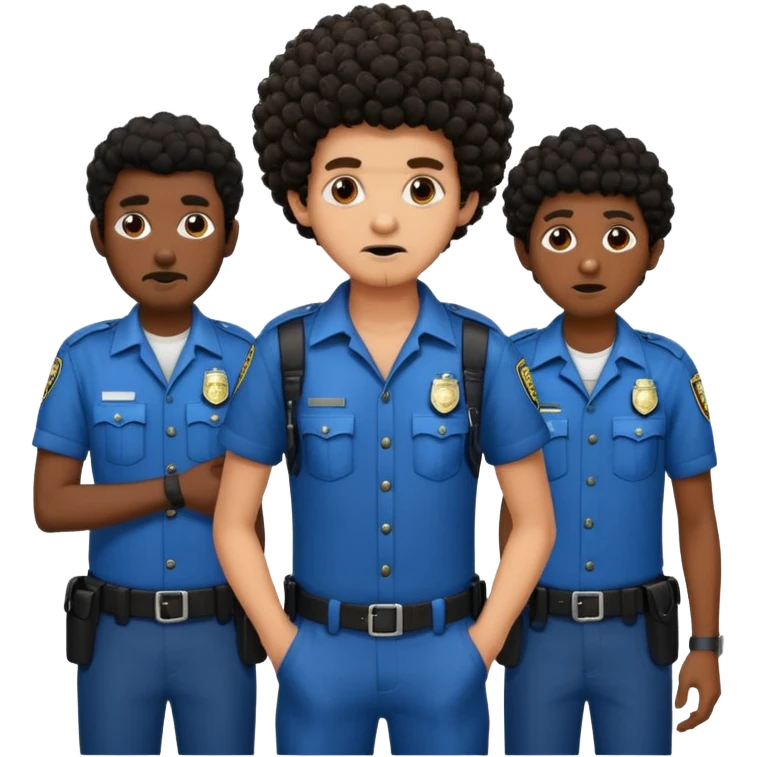 Make a dirty Indian with a short Afro that is curly hair getting arrested. Make the Indian skinny too. Give him a it support outfit emoji