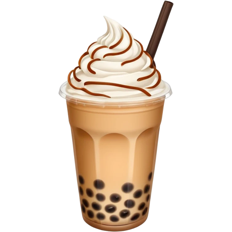 Bubble tea with whipped cream emoji