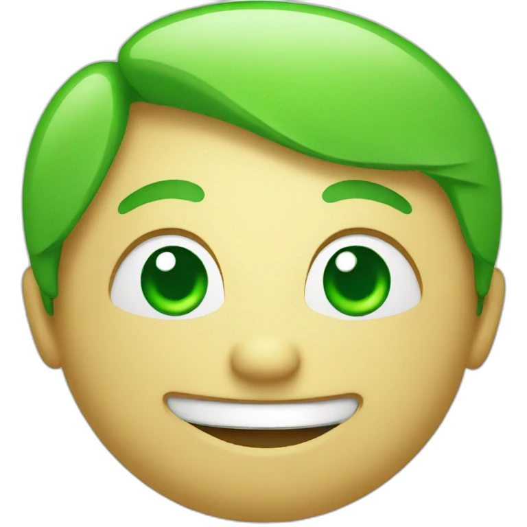 Green smiling face emoji