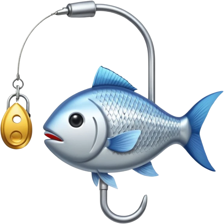 fish on a fishing rod hook emoji