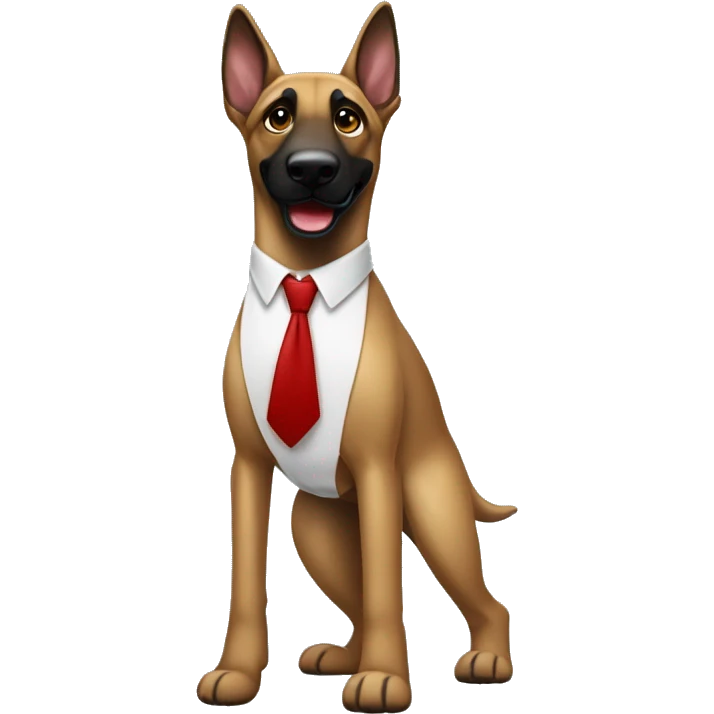 malinois qui danse avec une chemise et cravate  emoji