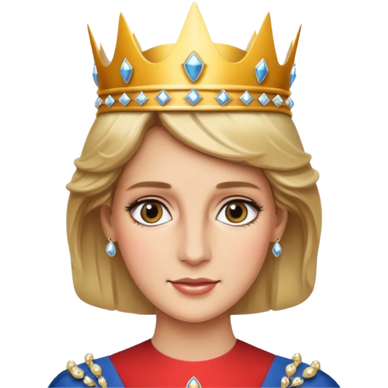 content face, Princess Diana with a crown emoji