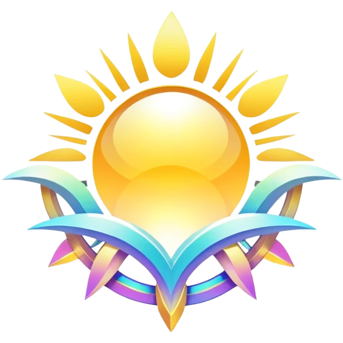 Epic complex detailed iridescent gradients white golden bright light solarpunk sunny aesthetic-scenery emoji