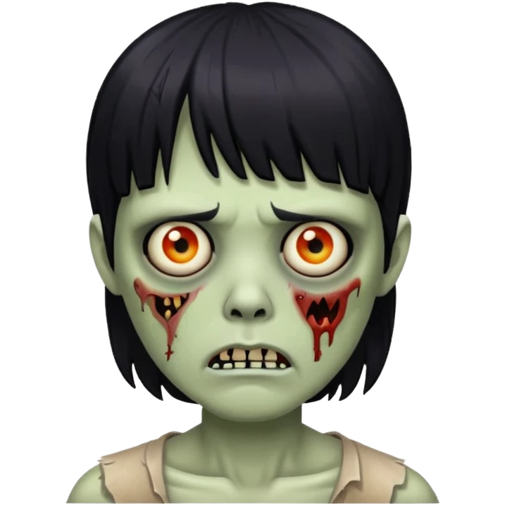 zombie with black bangs  emoji