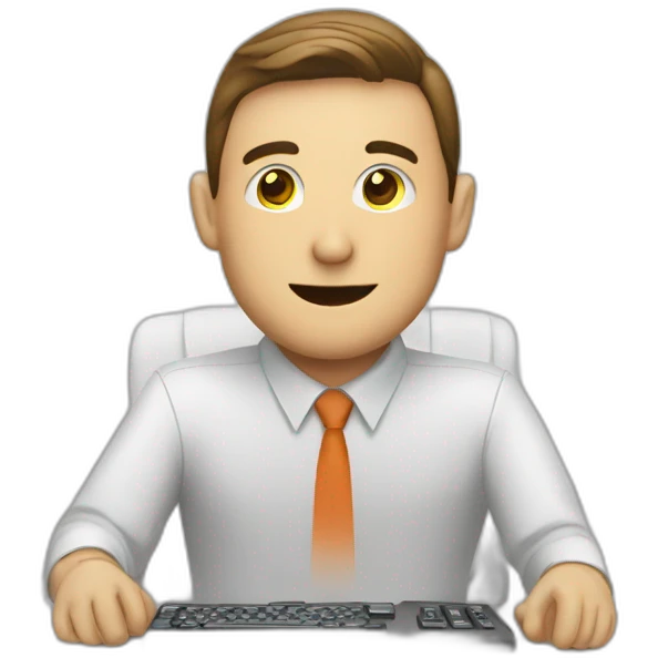 trader man computer with chart on screen emoji