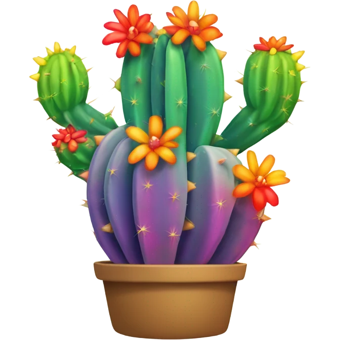 Rainbow cactus emoji