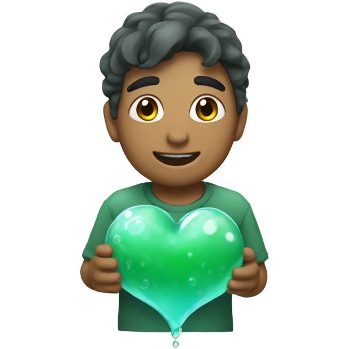 corazón verde agua  emoji