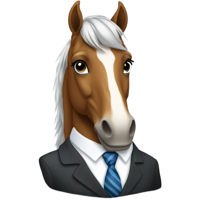 Horse wearing a tie emoji