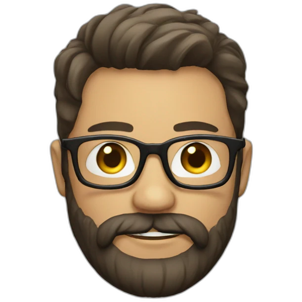 Man with thick beard and glasses on emoji