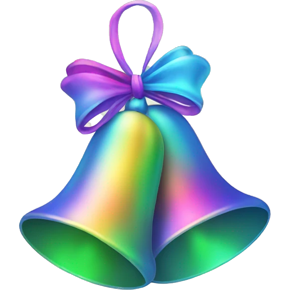 Light rainbow Christmas bells emoji