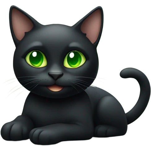  black cat with mischievous smile emoji