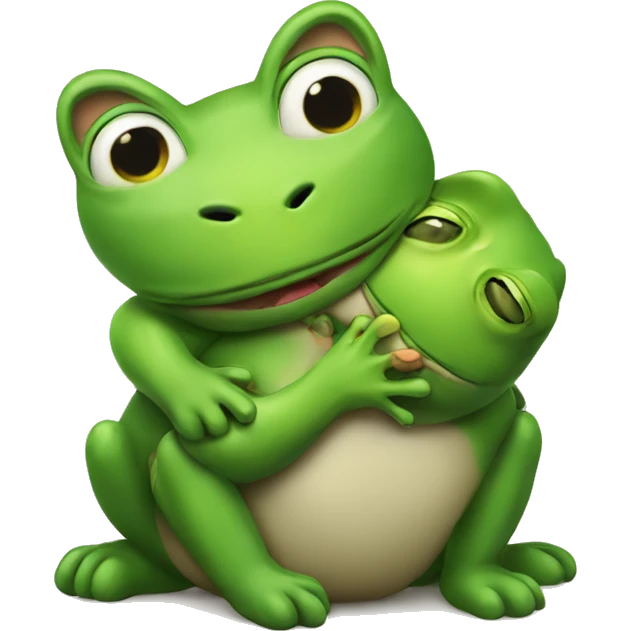 Cat hug frog emoji
