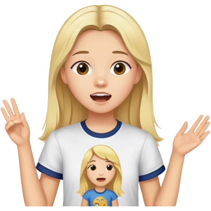Blonde girl with Olivia Rodrigo shirt on that is singing emoji