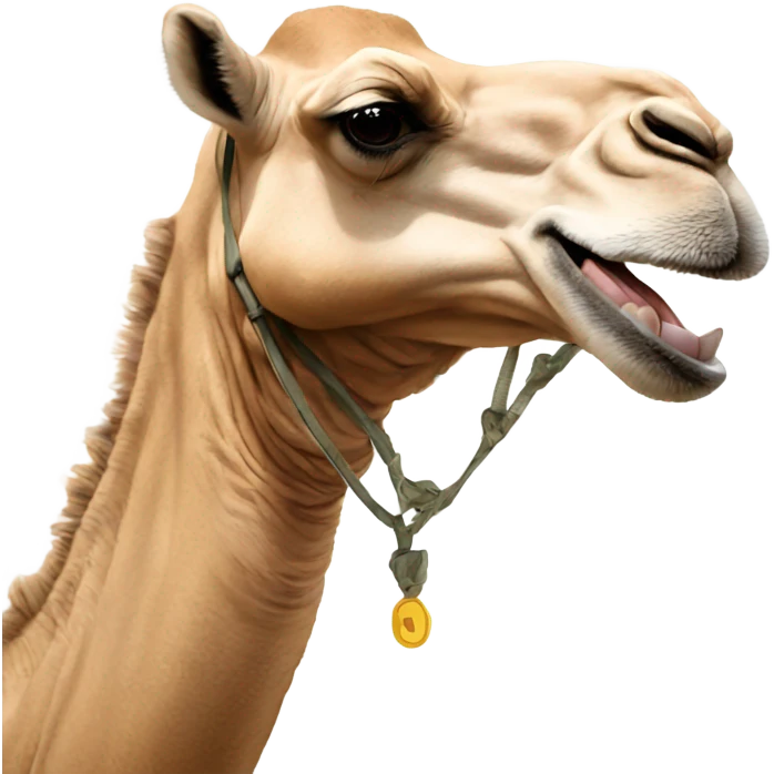 A laughing camel emoji