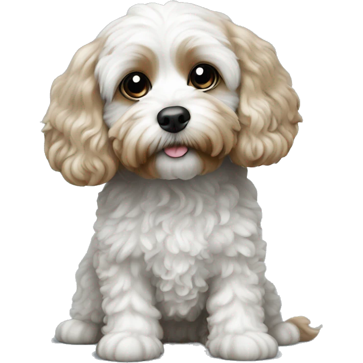 Cavapoo black and white  emoji