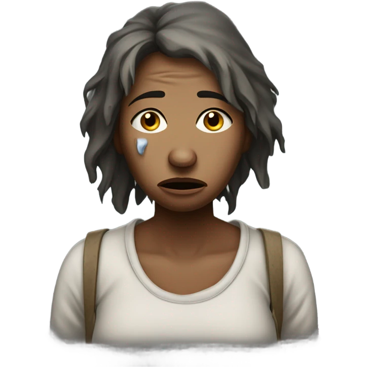 crying homeless woman emoji