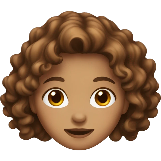 Girl with brown wavy hair  emoji