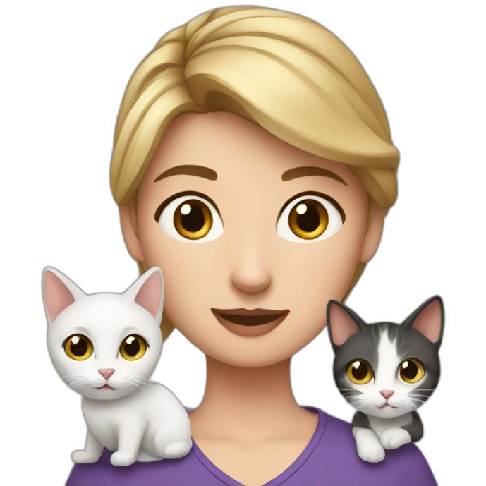 Anna with 2 cats emoji