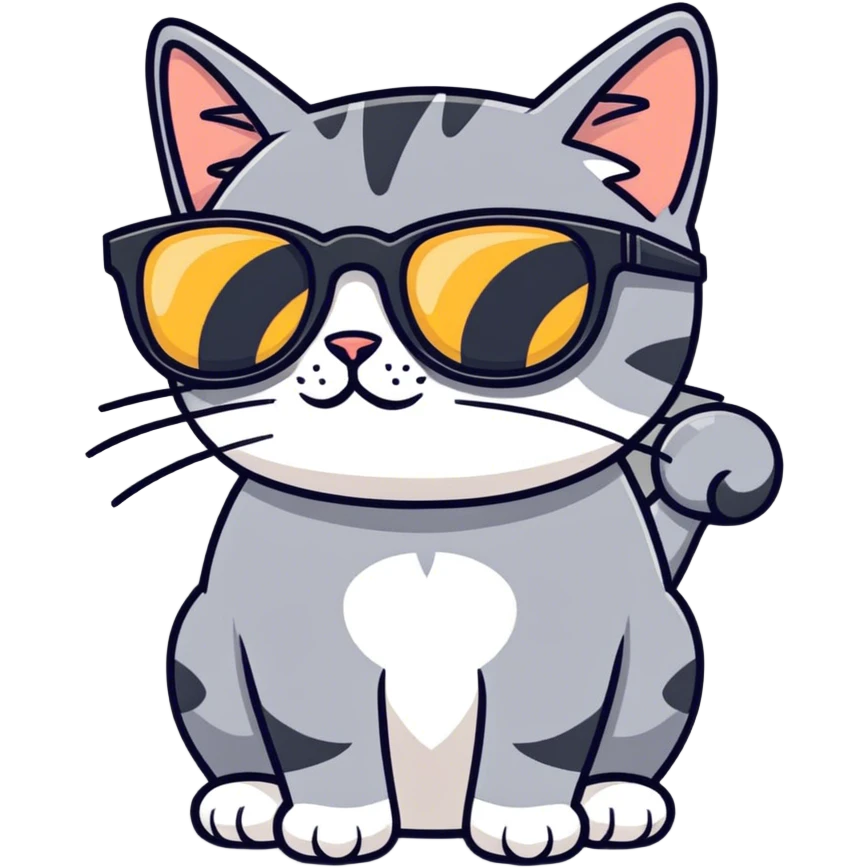 Cat with sunglasses emoji