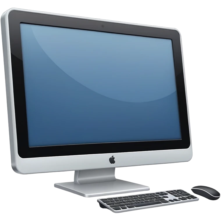 A flat-style illustration of a computer monitor . The monitor is sleek and modern, rendered in minimal detail. Clean, cartoon style, white background, iOS emoji aesthetic. emoji