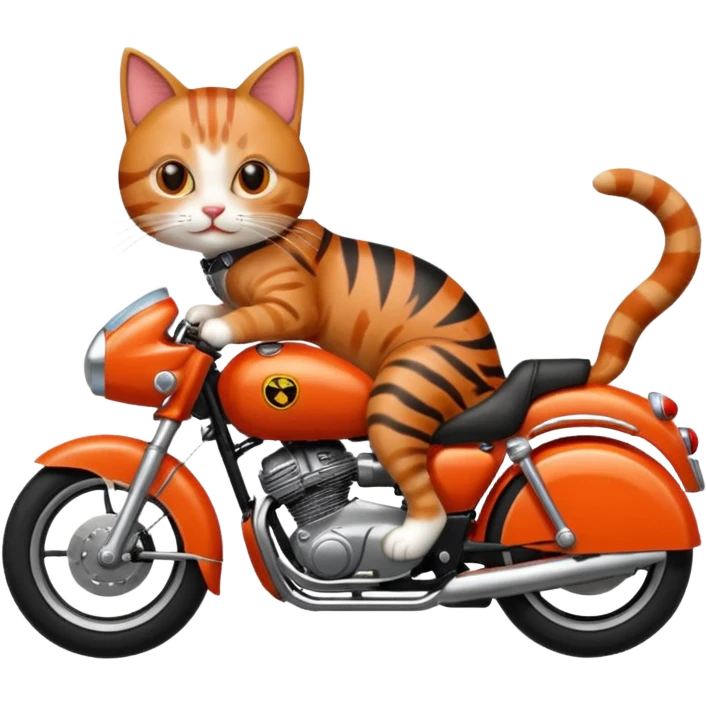 Cat on red and black motorcycle emoji
