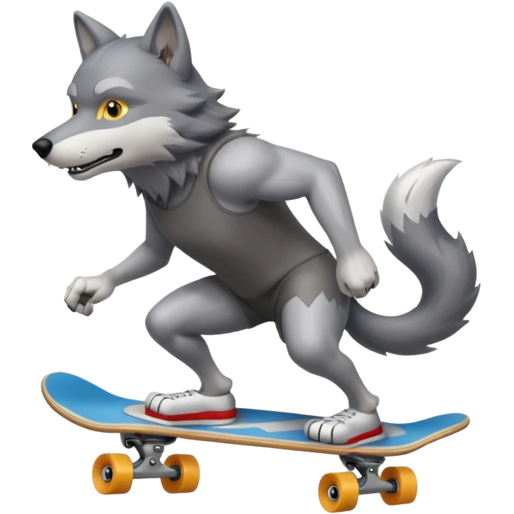 волк на скейтборде emoji