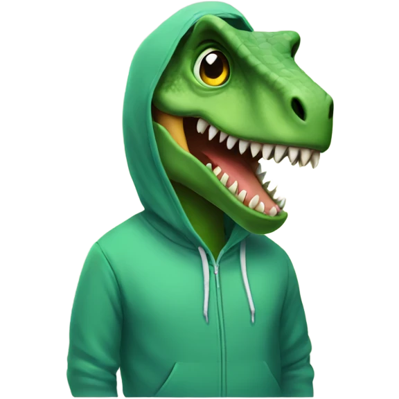 Dinosaur with hoodie on emoji
