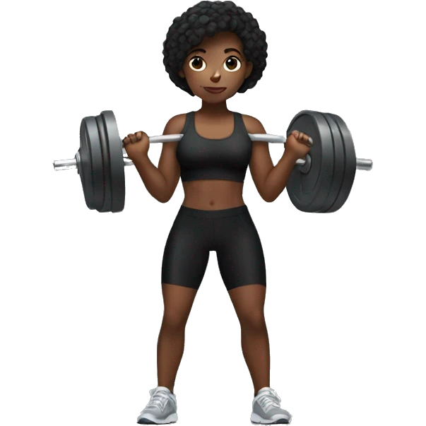 Girl black outfit lifting weights  emoji