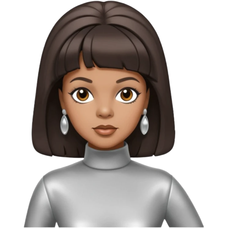 Florence Ballard from The Supremes with dark brown hair, silver outfit emoji