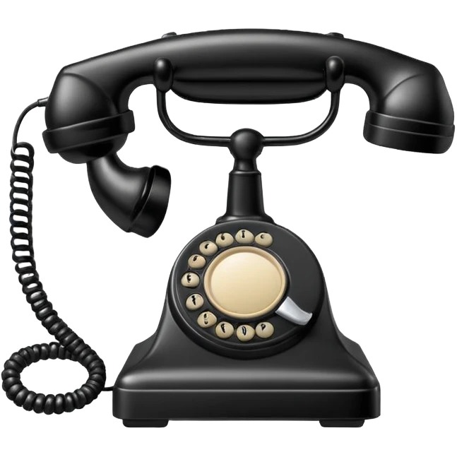 black telephone receiver emoji