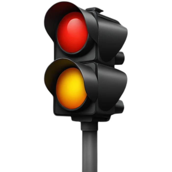 black stoplight in red emoji