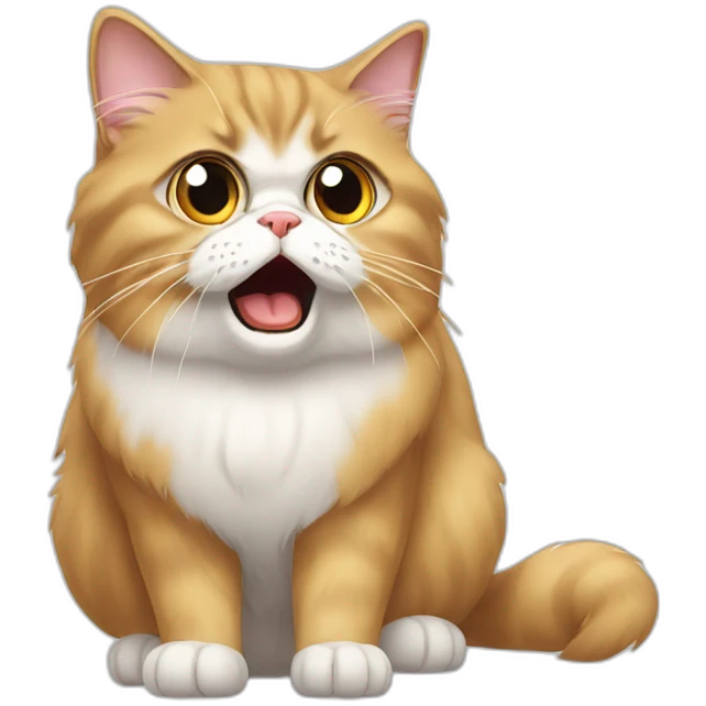 shocked persian cat emoji